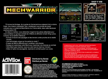 MechWarrior (Europe) box cover back